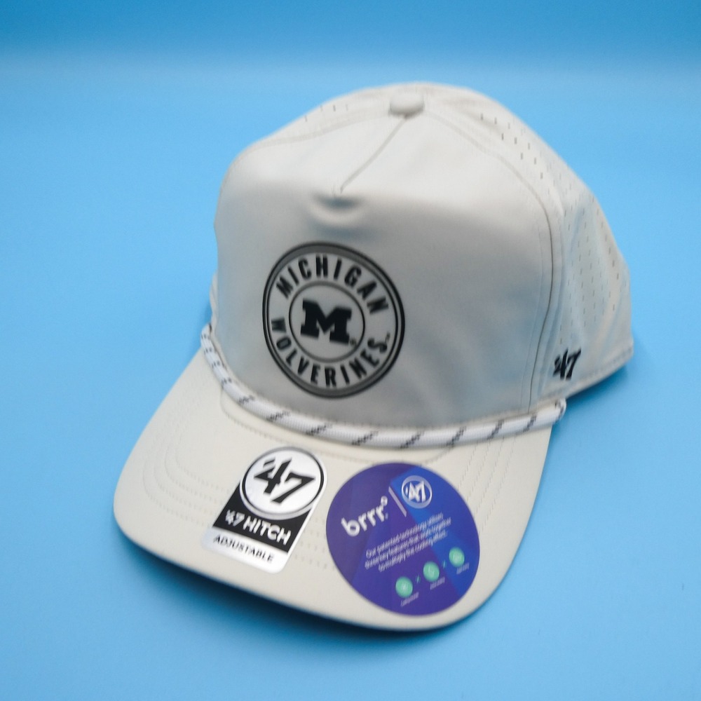 '47 Brand Hat Men OSFA 47 Hitch Michigan Wolverines Bone White Rope Snapback Cap